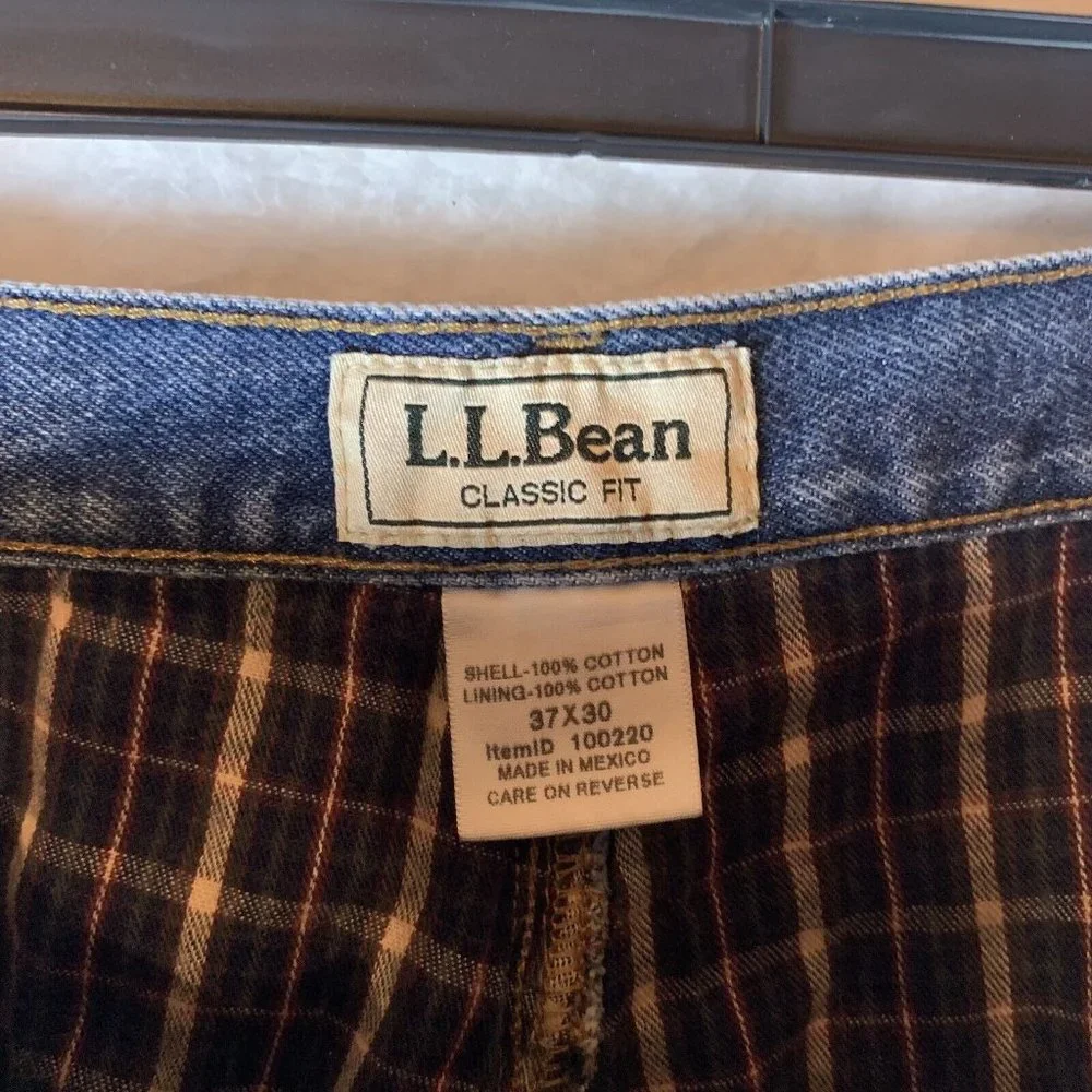 L.L.Bean Jeans Mens Size 37X30 Blue Denim Classic Fit Mid-Rise 100%‎ Cotton 6559